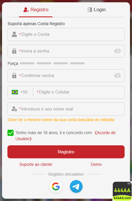 Experiência de Jogos 444aa.com